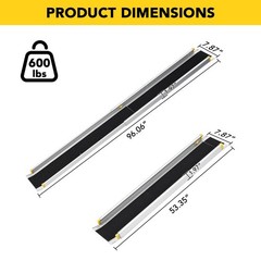 8ft Telescoping Adjustable Aluminum Wheelchair Ramp ,Portable Ramp 600LBS 1 Pair