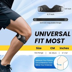 Patellar Tendon Support Strap – 2 Pcs Adjustable Non-Slip Silicone Patella Band