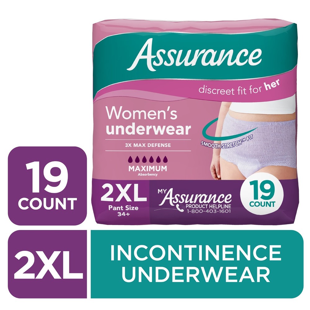 Assurance Women’s Incontinence & Postpartum Underwear,2XL , Maximum Absorbency