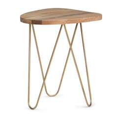 Simplihome Patrice – 18 Inch Wide Solid Wood And Round Side In