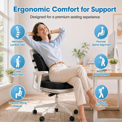 CloudBliss Lumbar Support Pillow & Seat Cushion Set for Office Chair, Desk Chair