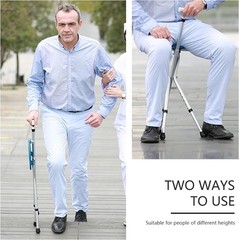 Hold 440 Lbs Folding Canes with Seat Walking Stick Height Adjustment Cane Seat C