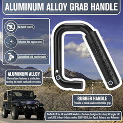 Front Grab Bar Grab Handles, Front Grab Handle Kit Black Textured Compatible wit