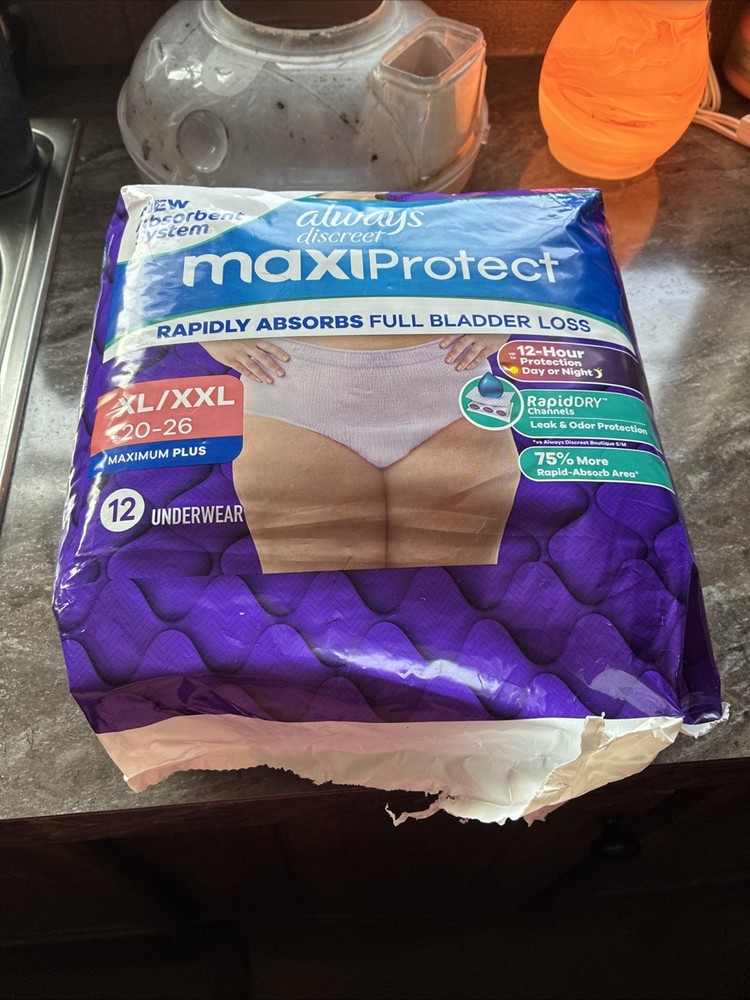 Always Discreet MaxiProtect Women Diapers, Maximum Absorb, XL/XXL, Missing One