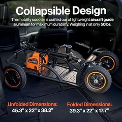 SuperHandy Explorer Mobility Scooter 4-Wheel 500W Brushless Motor 48V Battery