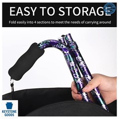 Folding Walking Cane Adjustable 17-38 Inch Self Standing Aluminum Lightweight