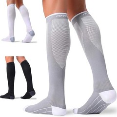 FITRELL 3 Pairs Compression Socks for Women Small-Medium, Black+white+grey