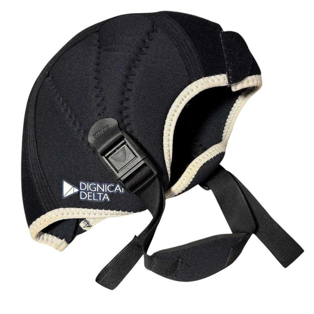DigniCap Delta Scalp Cooling Cap Chemo Reusable Adjustable Black Neoprene Liner