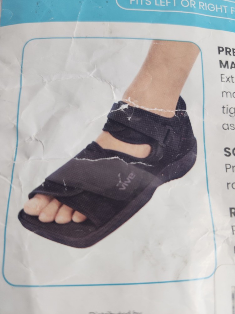 Vive Open Toe Square Toe Post Op Shoe Fracture Medical Shoe Unisex S XL NWT