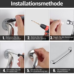 40CM Stainless Steel Grab Bar Bathroom Safety Handicap Shower Tub Handle Support