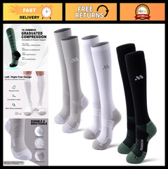Knee High Compression Socks 15-20mmHg for Men & Women – 3 Pairs, Ideal for Nurse