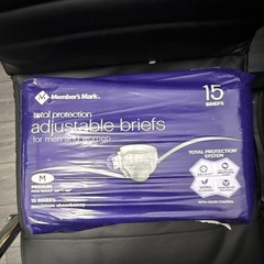 Member’s Mark Total Protection Adjustable Incontinence Briefs Max M 15 Ct White