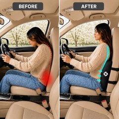 Lumbar Support Pillow for Office Chair & Car – Memory Foam Back Cushion, Improve