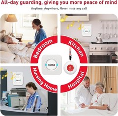 Wireless Caregiver Alert Pager with Adjustable Volume & Long Range for Home Use