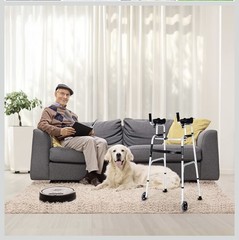 Folding Aluminum Alloy Wheel Walking Frame Adjustable Walker W/Armrest Support