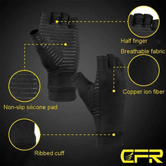 Compression Gloves Fingerless Hand Support Wrist Joint Pain Relief Sleeve