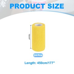 Self Adhesive Bandage Wrap 177″ x 4″, 24 Pcs Wrap Tape, Yellow