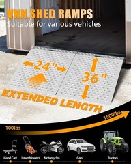 VNN 36″ x 48″ Shed Ramp 1500LB Capacity Anti-Slip Punch Plate Ramp for ATV (2PC)