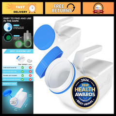 Glow in The Dark Urinals for Men – 2 Pack, 32oz Spill Proof Bedpan Bottles