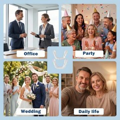 2 Pairs Adjustable Comfort Smiles for Self-Confidence – Unisex White Dental Alig