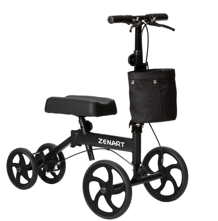 Economy Knee Scooter Foldable Walker for Foot Surgery Crutch Alternative BLACK