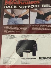 Vintage Rare Popular Mechanics Back Support Belt Strap Size S Waist 22”-32” NOS