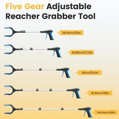 Telescopic Grabber Reacher Tool, 5-Level Adjustable (23“ to 41“) – Blue 2pc