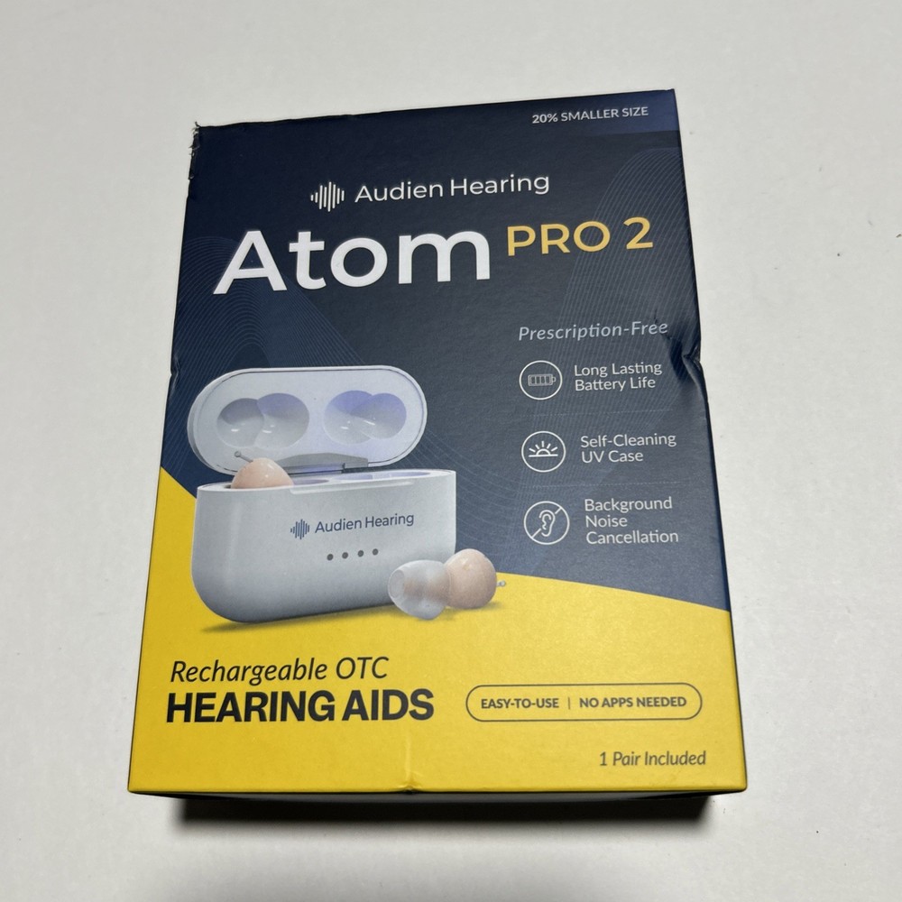 Audien ATOM PRO 2 Wireless Rechargeable OTC Hearing Aids