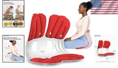 Portable Ergonomic Back Support for Office and Home – Red, 16.5 x 12.7 in