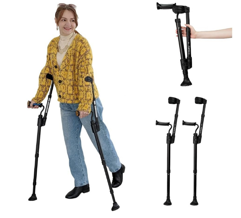 Famica Flexi Crutch – Forearm Crutches For Adults/seniors – Open Cuff