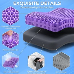 Gel Seat Cushion for Long Sitting Office Chair Car Wheelchair Breathable Support