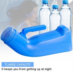 Portable Male Urinal Bottle 1200ml Plastic Bedside Pee Bottle with Screw Lid
