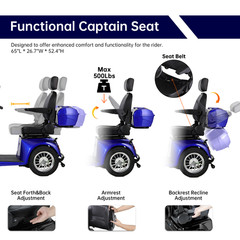 1000W Heavy Duty 4 Wheel Mobility Scooters for Seniors 40 Miles 500 lb Capacity