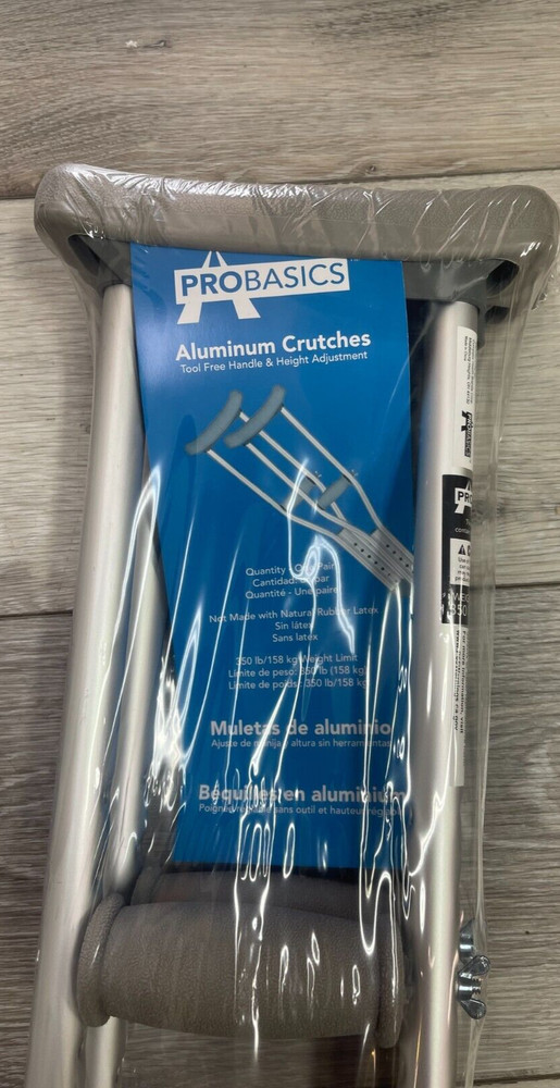 ProBasics Aluminum Crutches, Junior, Patient Height 4’6″ to 5’2″ New Sealed