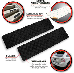 Adhesive Rubber Step Mats 2 Pack Non-Skid Traction for Trailer Truck Boat 4×15.5