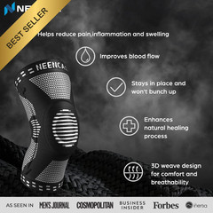 NEENCA Professional Knee Brace for Pain Relief, Medical X-Large, Black