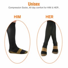 6-Pair Unisex Copper Energy Knee High Compression Socks 20-30mmHg S-XXL