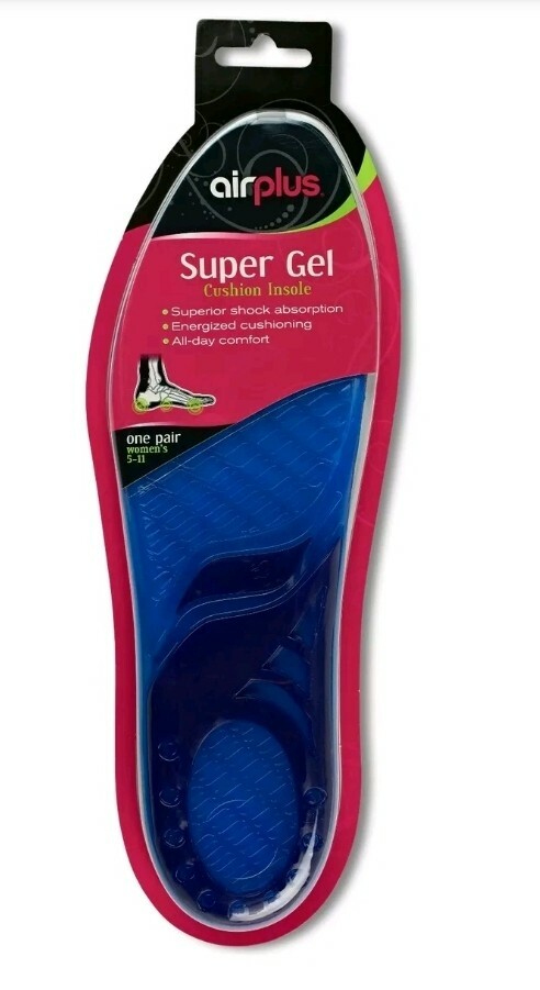 Airplus Shock absorption Super Gel Cushion Insole Women’s 5-11 {Pack of 1 Pair}