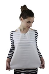 100 Pack Disposable Plastic Adult Bibs Adult, White