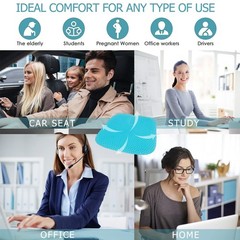 Gel Seat Cushion for Long Sitting, Gel Cushions for Pressure Sores Relief, 18.5X