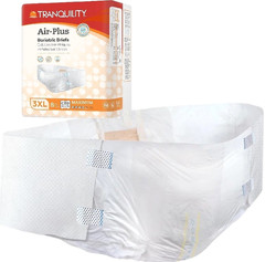 Tranquility Air-Plus Bariatric Briefs, 3XL Maximum, 8 Count, 64-96″ 163-244CM