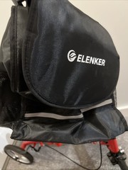 ELENKER Red/Black 4-Wheel Knee Walker Scooter, Adult, Handbrakes