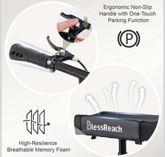 Blessreach Knee Scooter 300 Lb Capacity, All-Terrain 12″/10″ Wheels, Disc Brake