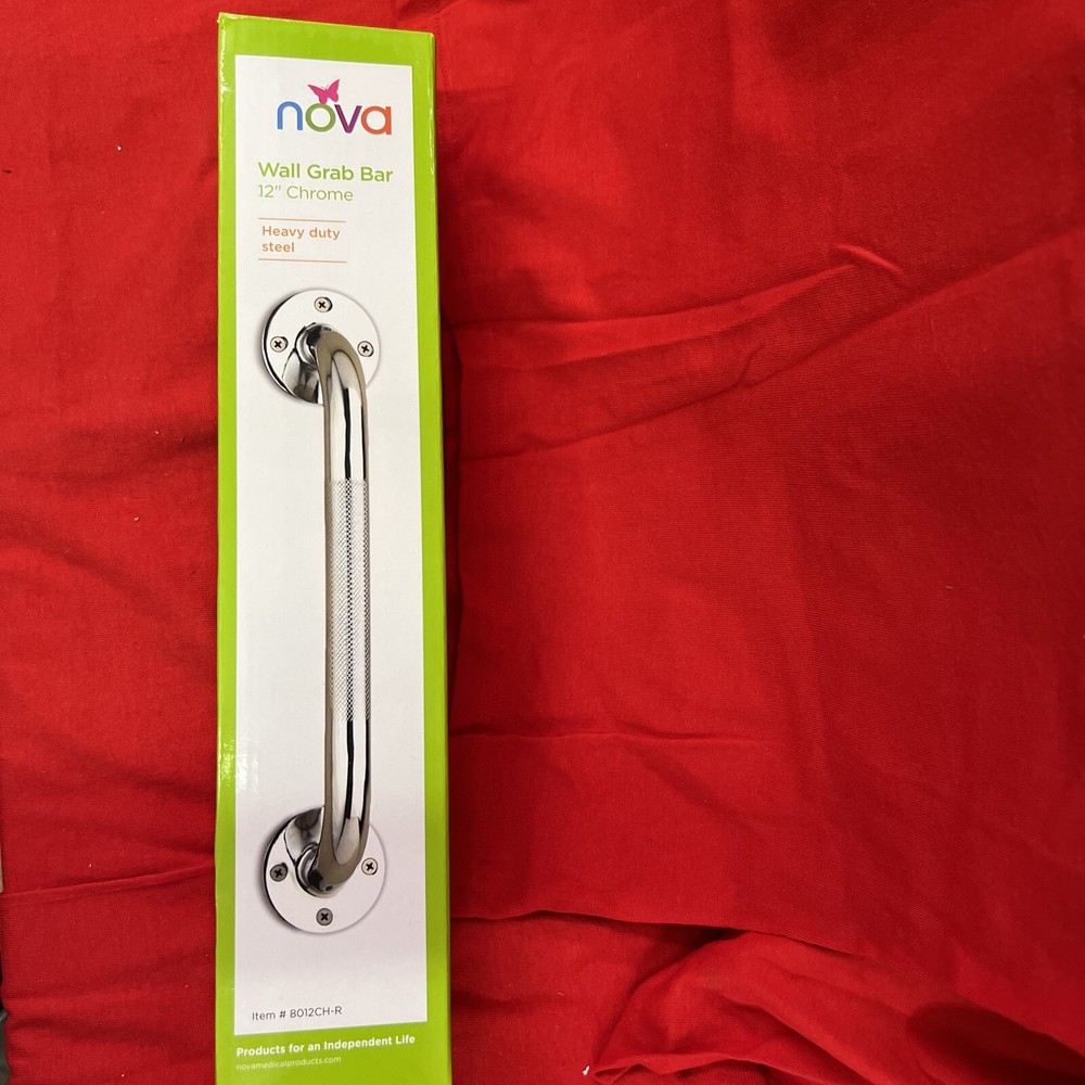 Nova Ortho Med Wall Heavy Duty Steel Grab Bar 12″ CHROME New In Box