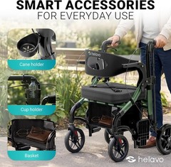 Sturdy Hybrid Walker Wheelchair Combo for All-Terrain Adventures – 300 lbs