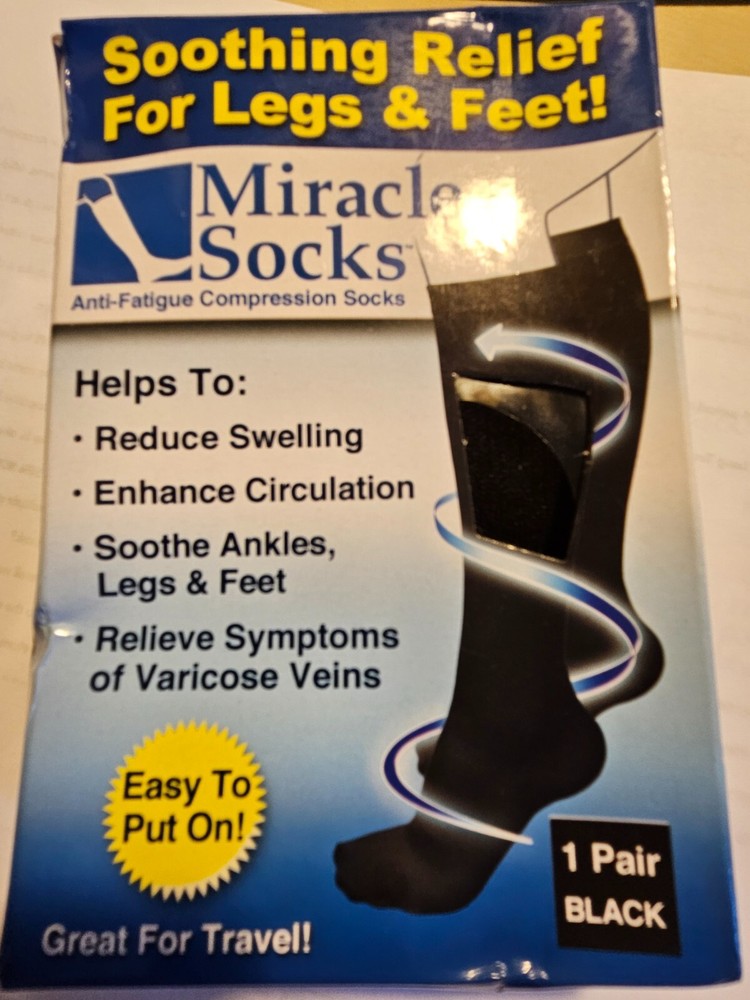 Miracle Socks Snti Fatigue Compression Socks Unisex size S/M New