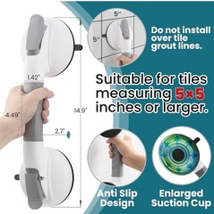 TAILI 2-Pack Suction Grab Bars for Shower & Bathtub – Open Box