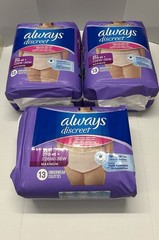 39 Count Always Discreet 3XL + Incontinence Underwear Women’s