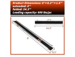 PENSUN Adjustable Aluminum Wheelchair Ramp, 4.5-8 FT Folding Non-Slip Aluminum H