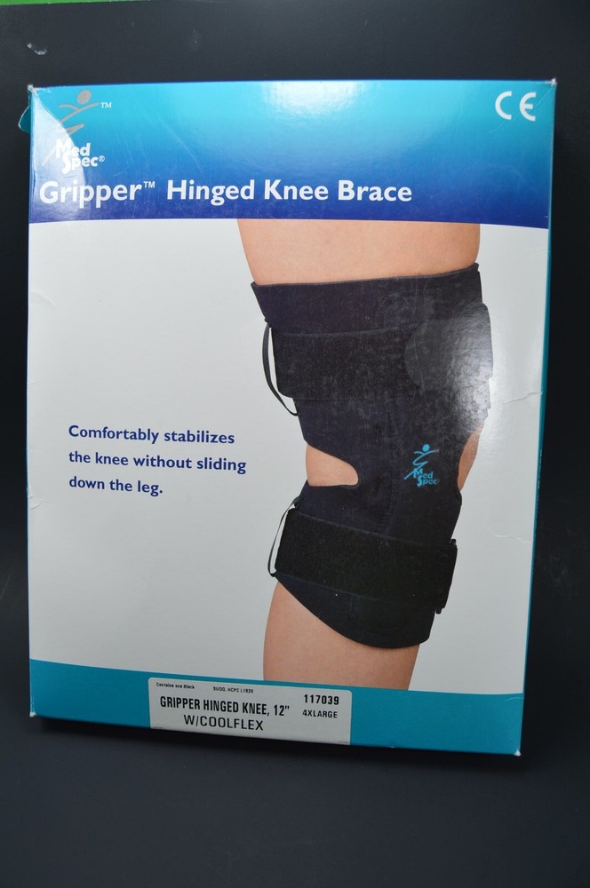 Med Spec Gripper Hinged Knee Brace W/ Coolflex 12″,117039, 4X Large,New